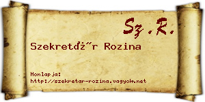 Szekretár Rozina névjegykártya